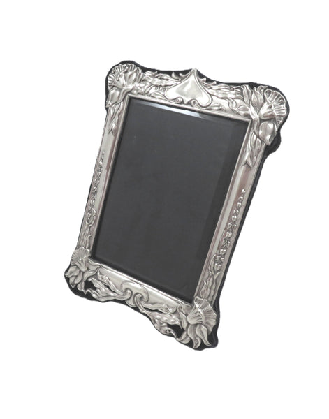 Antique Art Nouveau Sterling Silver 8" Photo Frame 1903