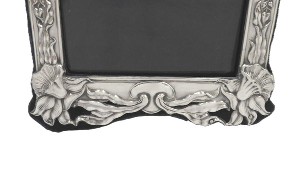 Antique Art Nouveau Sterling Silver 8" Photo Frame 1903