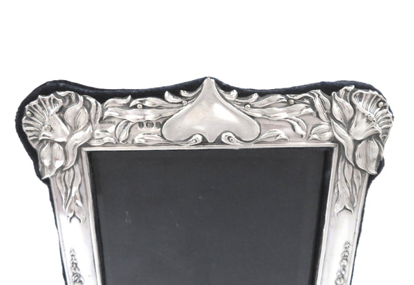 Antique Art Nouveau Sterling Silver 8" Photo Frame 1903