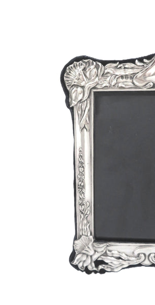 Antique Art Nouveau Sterling Silver 8" Photo Frame 1903