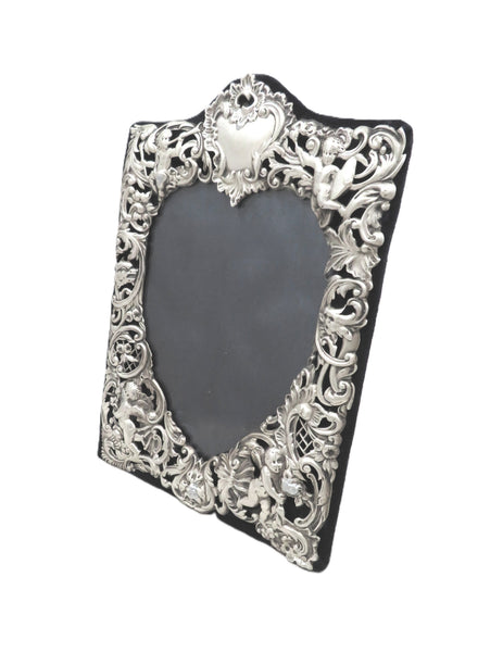 Antique Victorian Sterling Silver 'Heart' Photo Frame 1899