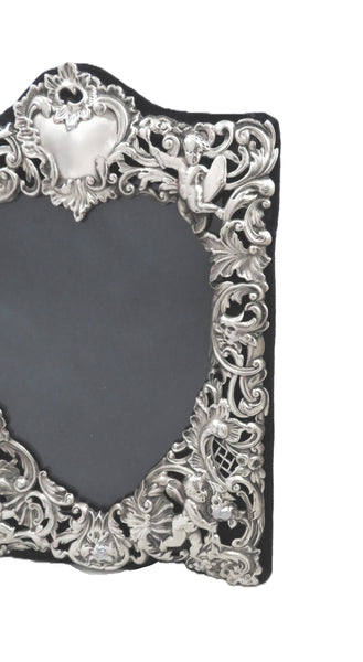 Antique Victorian Sterling Silver 'Heart' Photo Frame 1899
