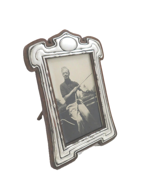 Antique Art Nouveau Sterling Silver 7 1/2" Photo Frame 1904