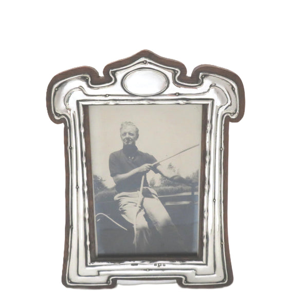 Antique Art Nouveau Sterling Silver 7 1/2" Photo Frame 1904