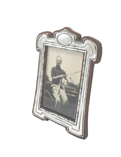 Antique Art Nouveau Sterling Silver 7 1/2" Photo Frame 1904