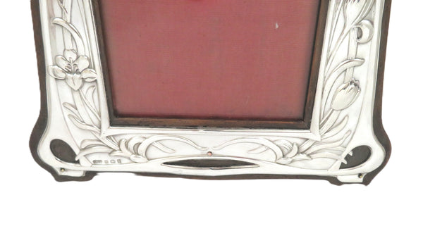 Antique Art Nouveau Sterling Silver 7 3/4"Photo Frame 1906