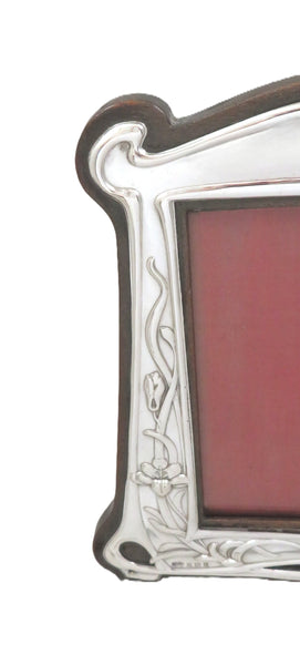 Antique Art Nouveau Sterling Silver 7 3/4"Photo Frame 1906