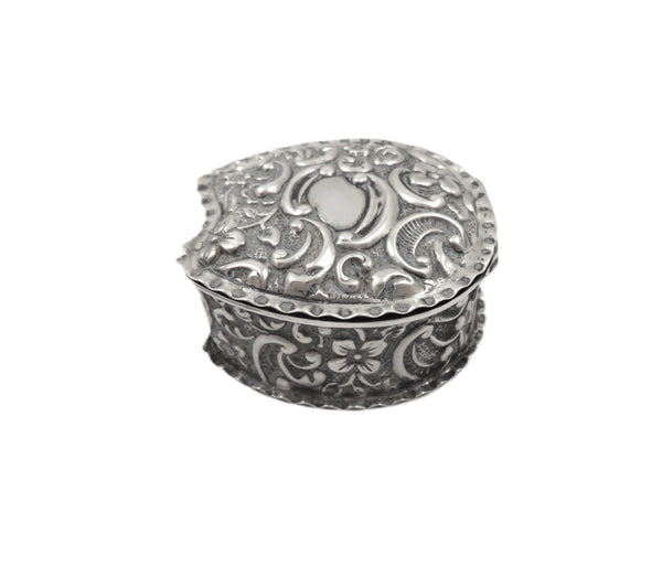 Antique Victorian Sterling Silver 'Horseshoe' Trinket / Pill Box 1900