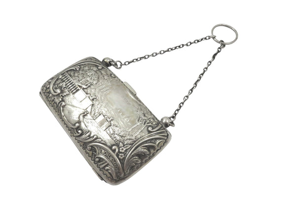 Antique Victorian Sterling Silver Purse 1900 - The Music Lesson