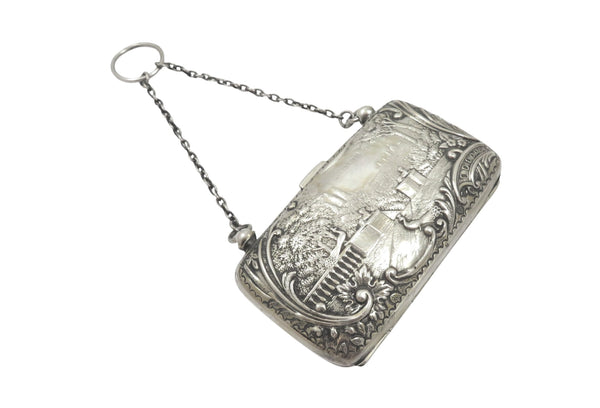 Antique Victorian Sterling Silver Purse 1900 - The Music Lesson