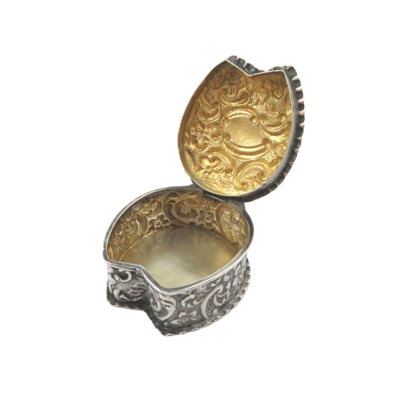 Antique Victorian Sterling Silver 'Horseshoe' Trinket / Pill Box 1900