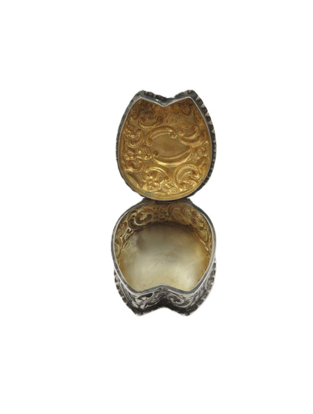 Antique Victorian Sterling Silver 'Horseshoe' Trinket / Pill Box 1900