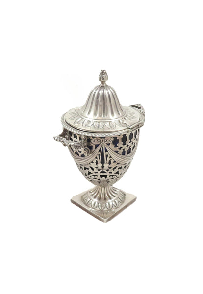 Antique Edwardian Sterling Silver Sugar Basket / Urn with Lid 1906