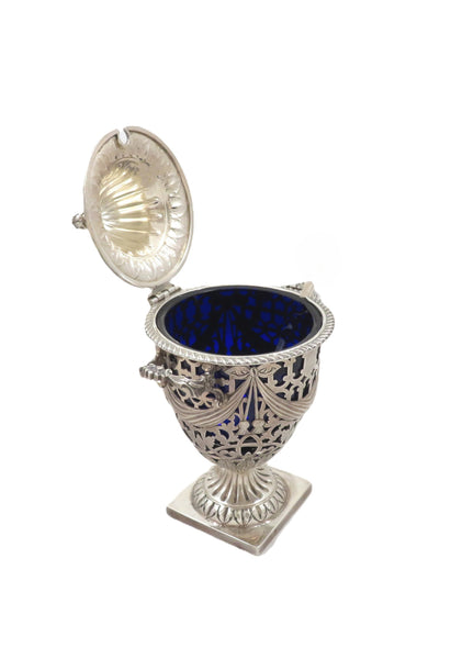Antique Edwardian Sterling Silver Sugar Basket / Urn with Lid 1906