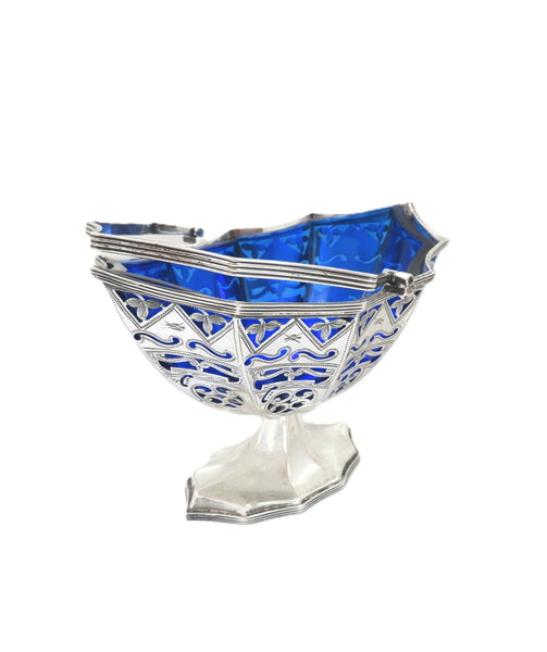 Antique Edwardian Sterling Silver Basket with Liner 1901
