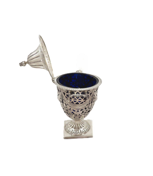 Antique Edwardian Sterling Silver Sugar Basket / Urn with Lid 1906