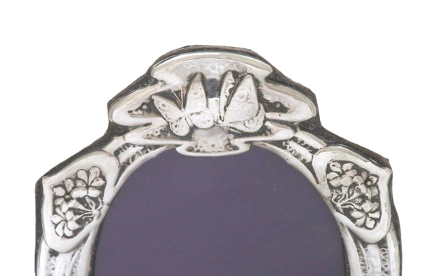Antique Art Nouveau Sterling Silver 'Butterfly' Photo Frame 1905