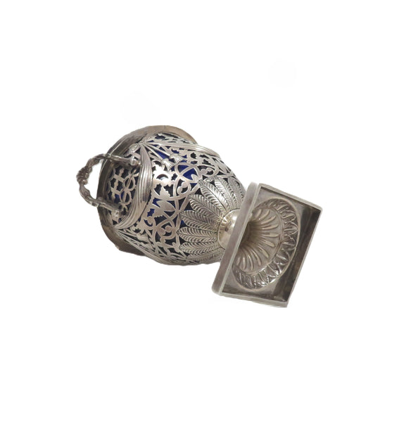 Antique Edwardian Sterling Silver Sugar Basket / Urn with Lid 1906