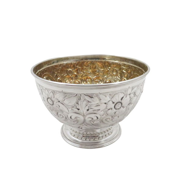 Antique Victorian Sterling Silver Bowl on Pedestal Foot 1899
