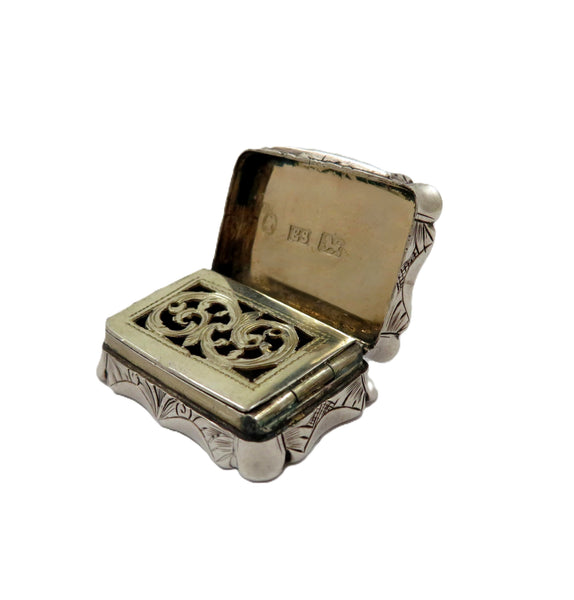 Antique Victorian Sterling Silver Vinaigrette 1861