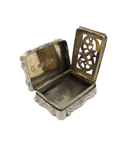 Antique Victorian Sterling Silver Vinaigrette 1861