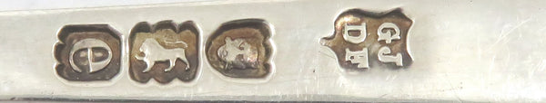 Pair of Antique Victorian Sterling Silver Jam / Preserve Spoons in Case 1900