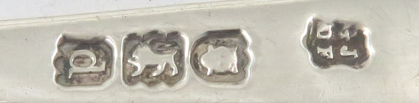 Pair of Antique Victorian Sterling Silver Jam / Preserve Spoons in Case 1900