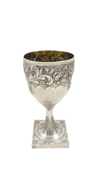 Antique Georgian Sterling Silver Wine Goblet with Crest 1803