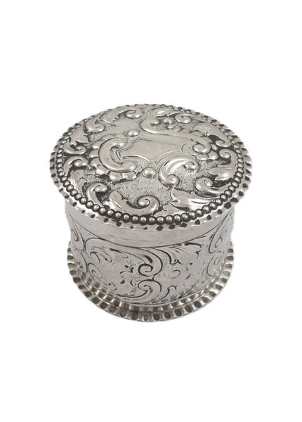 Antique Victorian Sterling Silver Vanity Pot 1887