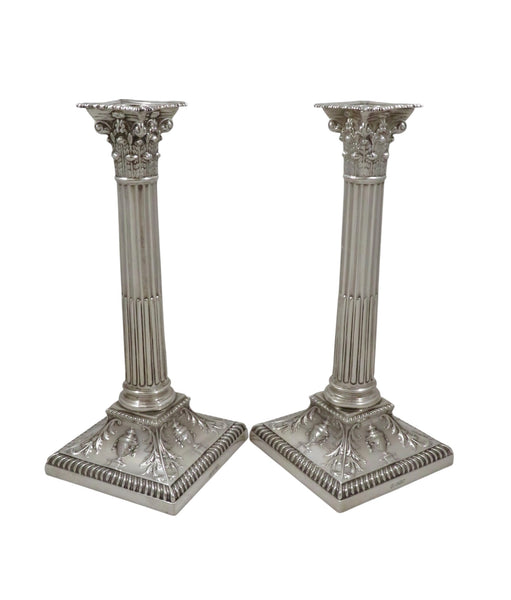 Pair of Antique Sterling Silver 10" Candlesticks 1917