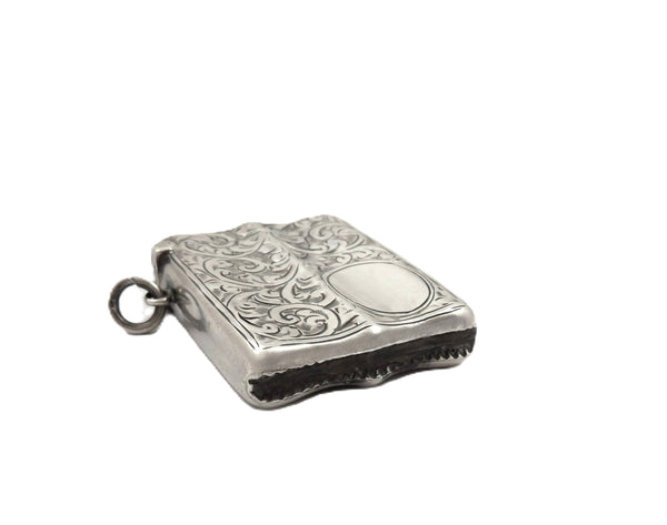 Antique George V Sterling Silver Shaped Vesta Case 1915