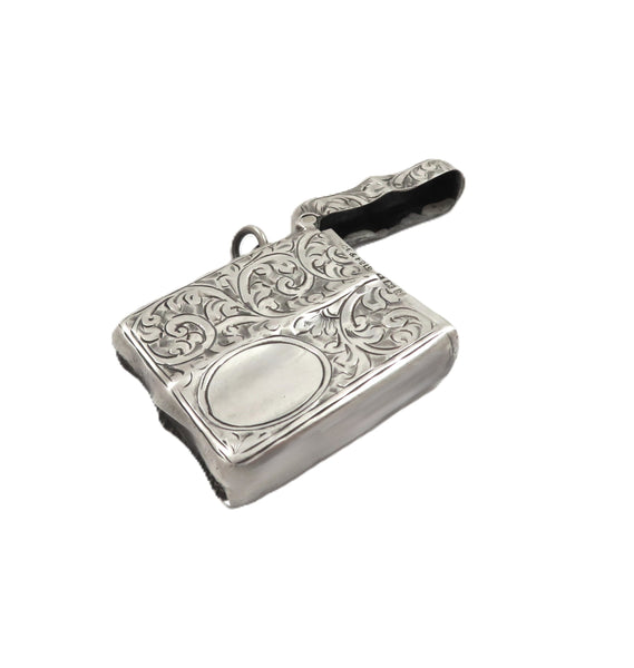 Antique George V Sterling Silver Shaped Vesta Case 1915