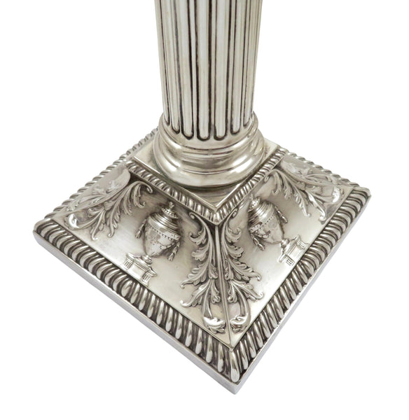 Pair of Antique Sterling Silver 10" Candlesticks 1917