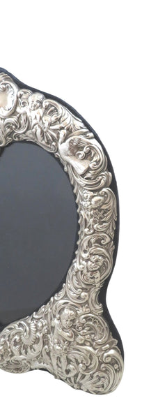 Antique Victorian Sterling Silver 11" 'Heart' Photo Frame 1898