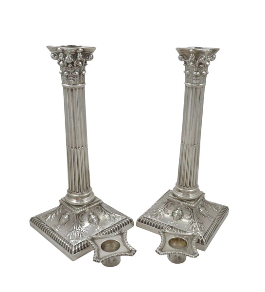 Pair of Antique Sterling Silver 10" Candlesticks 1917