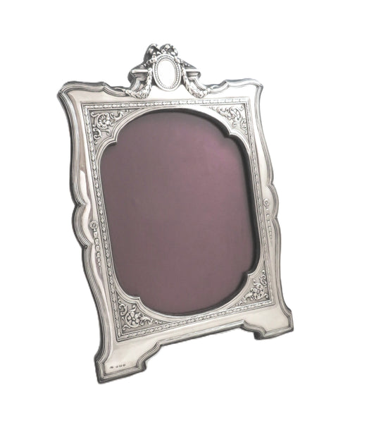 Large Antique Edwardian Sterling Silver 12" Photo Frame 1909