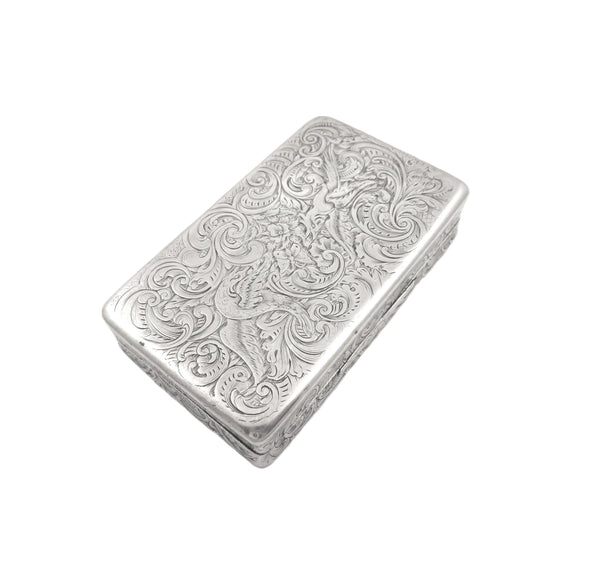 Antique Georgian Sterling Silver 'Birds' Snuff Box 1835