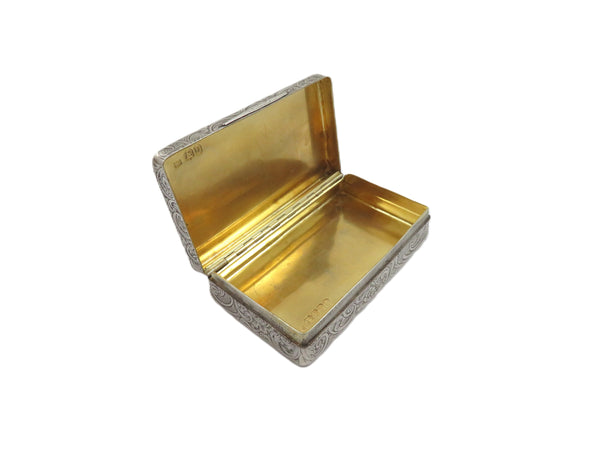 Antique Georgian Sterling Silver 'Birds' Snuff Box 1835