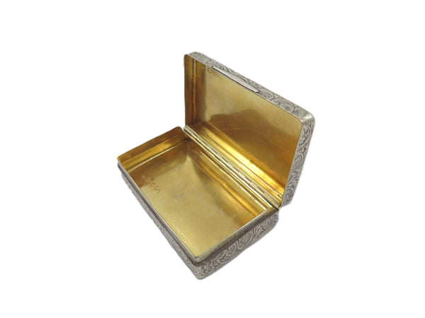 Antique Georgian Sterling Silver 'Birds' Snuff Box 1835