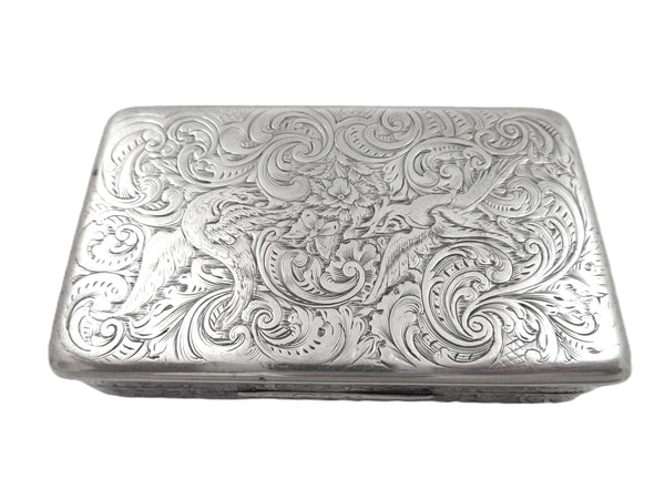 Antique Georgian Sterling Silver 'Birds' Snuff Box 1835