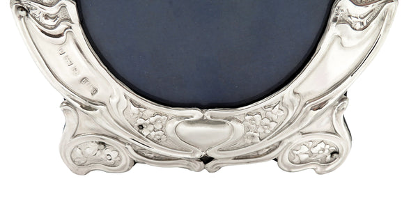 Antique Art Nouveau Sterling Silver 4 1/2" Photo Frame 1903