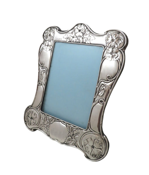 Antique Art Nouveau Sterling Silver 8" Photo Frame 1902