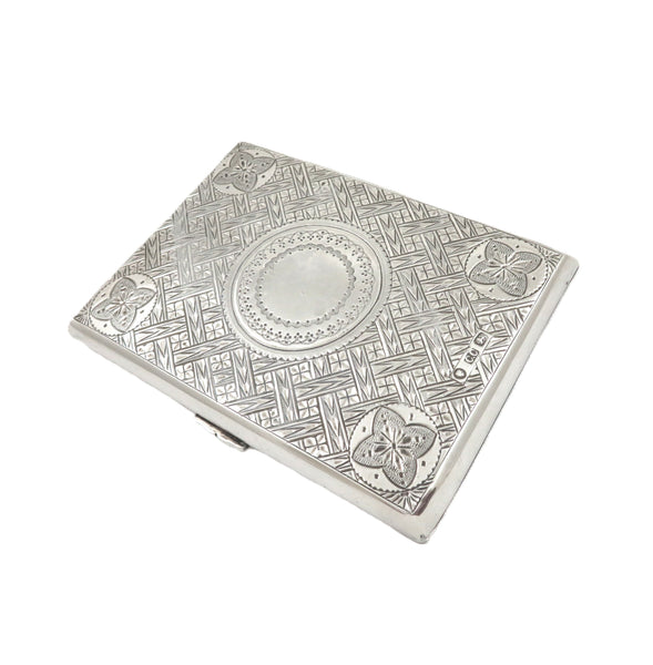 Antique Victorian Sterling Silver Card Case / Aide Memoire 1876