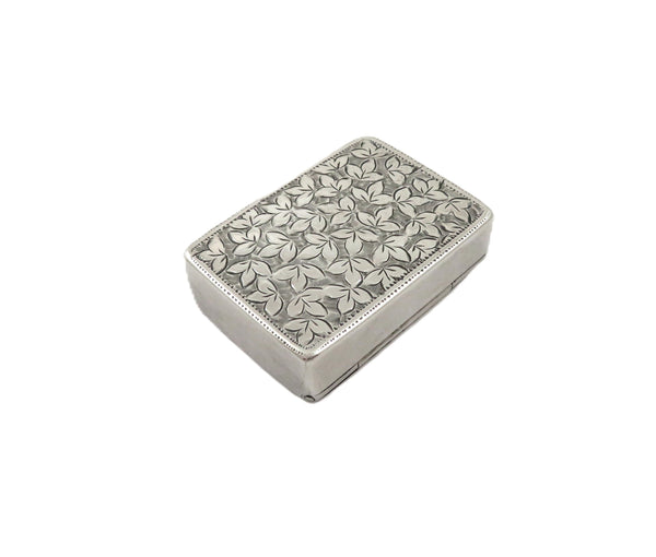 Antique Victorian Sterling Silver Pill Box 1900