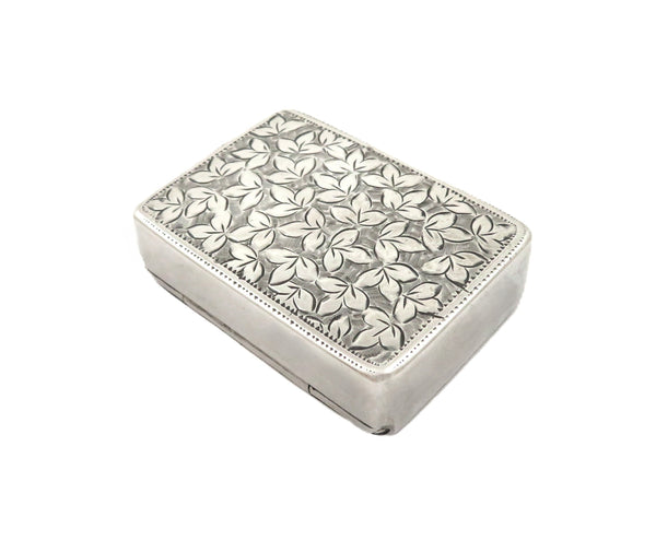 Antique Victorian Sterling Silver Pill Box 1900