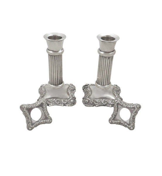 Pair of Antique Edwardian Sterling Silver Candlesticks 1901