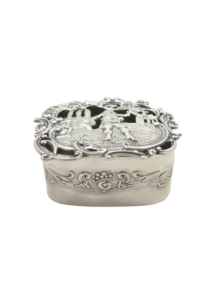 Antique Victorian Sterling Silver Pierced Box 1899