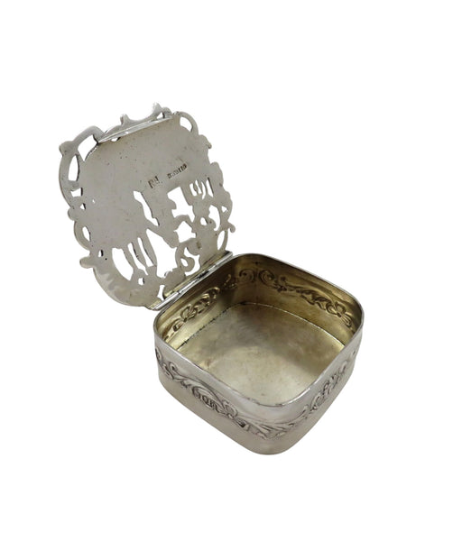 Antique Victorian Sterling Silver Pierced Box 1899