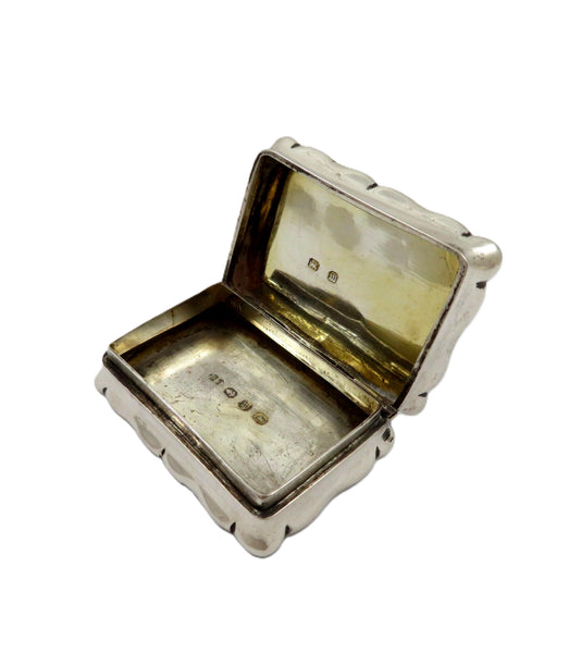 Antique Victorian Sterling Silver Snuff / Pill Box with Welsh Motto - 1896