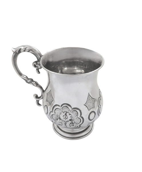 Antique Victorian Sterling Silver Christening Mug 1865